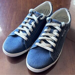 Taos Star Women's Size 9.5 Blue Denim Washed Canvas Comfort Shoes (STA-12844)